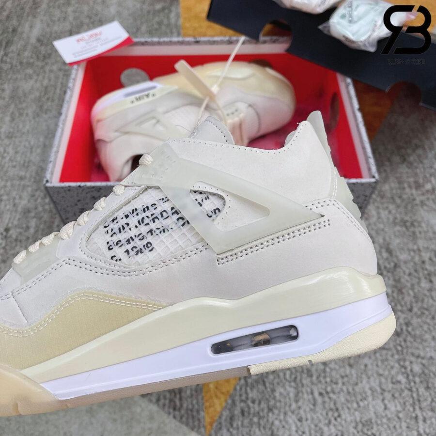 Giày Air Jordan 4 Off-White Sail màu kem Replica Best Quality