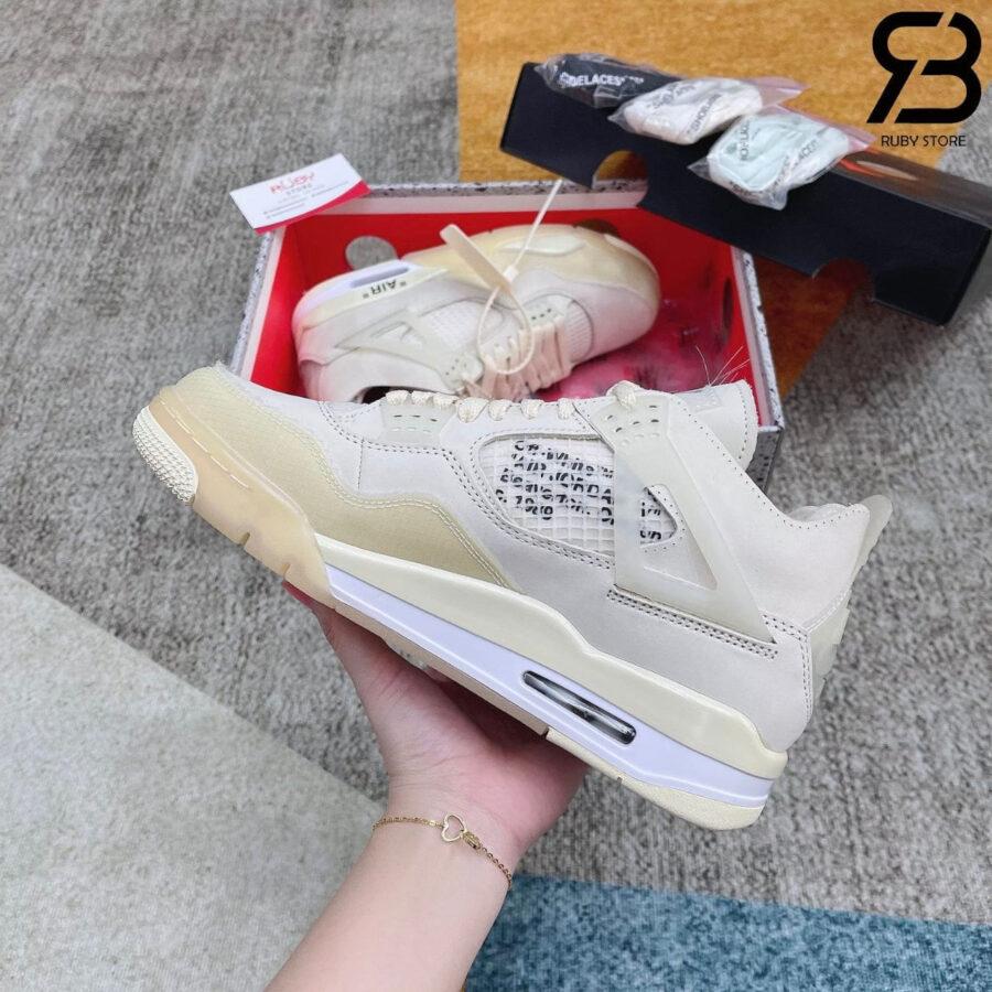 Giày Air Jordan 4 Off-White Sail màu kem Replica Best Quality