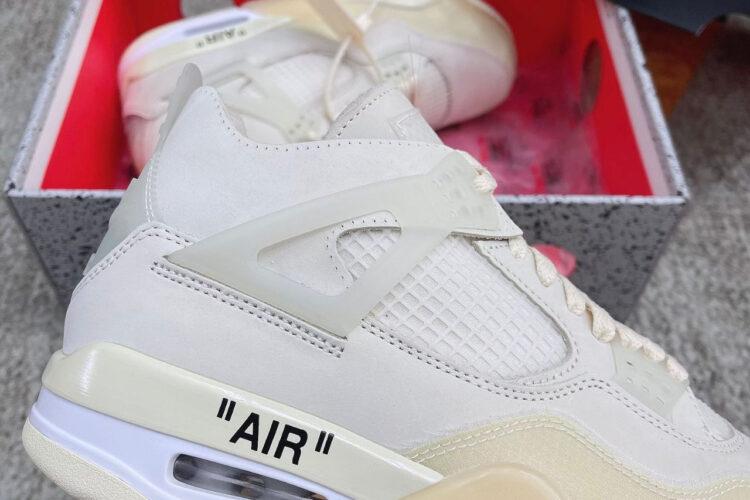Giày Air Jordan 4 Off-White Sail màu kem Replica Best Quality
