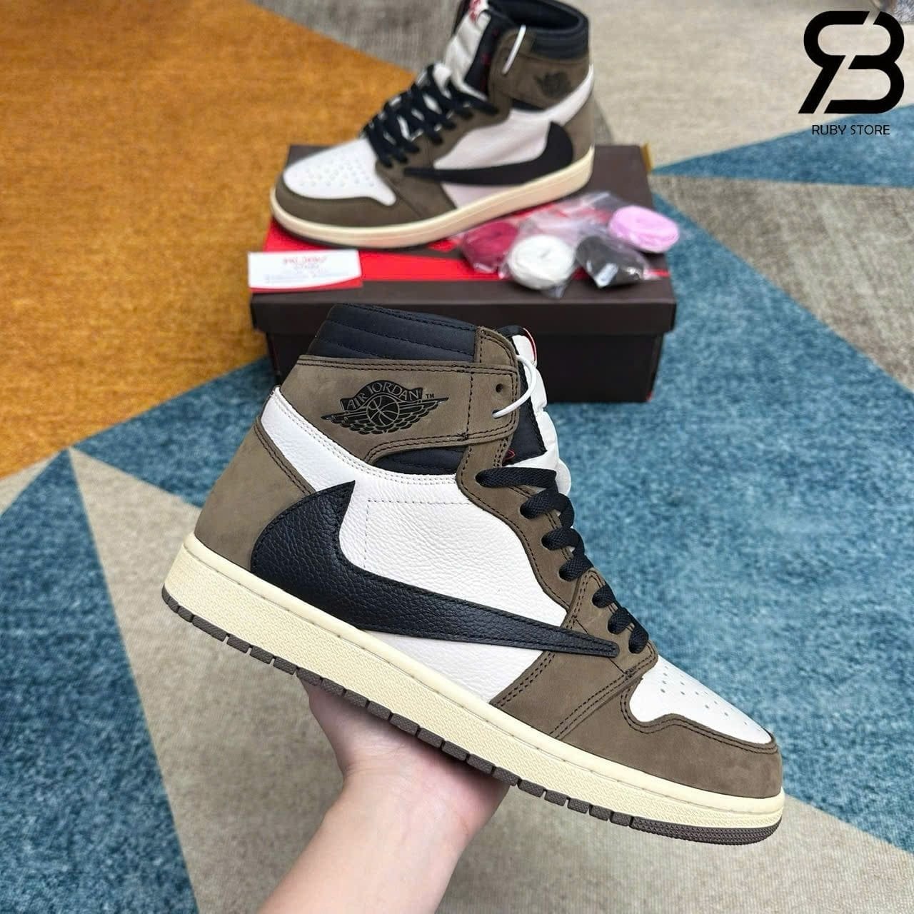 Giày Jordan 1 High Travis Scott Mocha