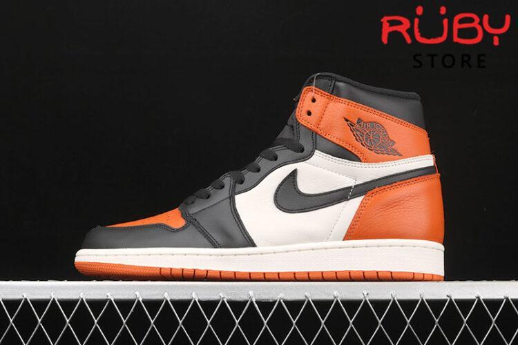 Giày Jordan 1 High Shattered Backboard trắng cam rep 1:1