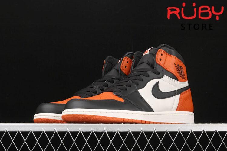 Giày Jordan 1 High Shattered Backboard trắng cam rep 1:1