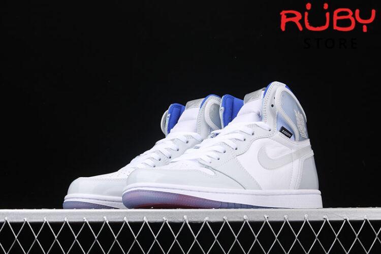 Giày Jordan 1 Retro High Zoom White Racer Blue Trắng Xanh