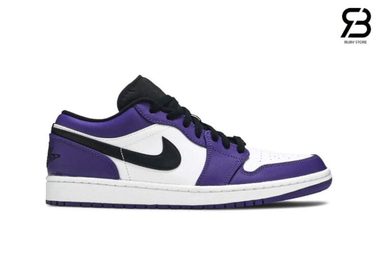 Giày Air Jordan 1 Low Court Purple tím trắng đen Rep 1 1