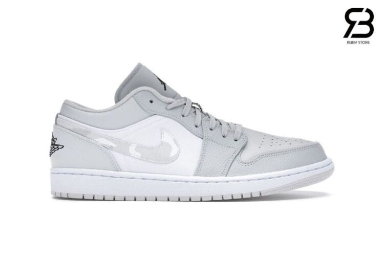 Giày Air Jordan 1 Low White Camo Xám Trắng Rep 1 1