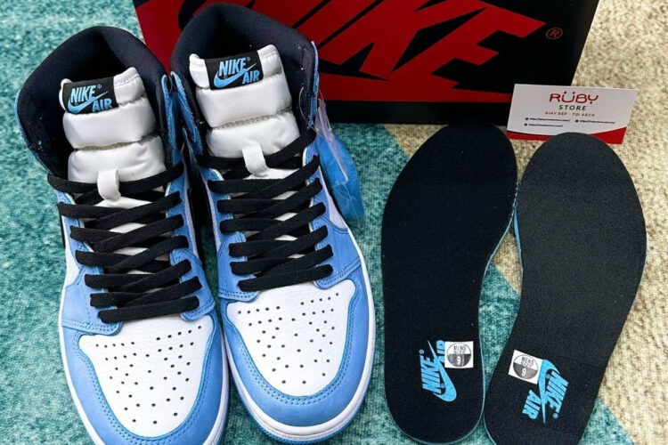 Giày Jordan 1 High University Blue trắng xanh dương