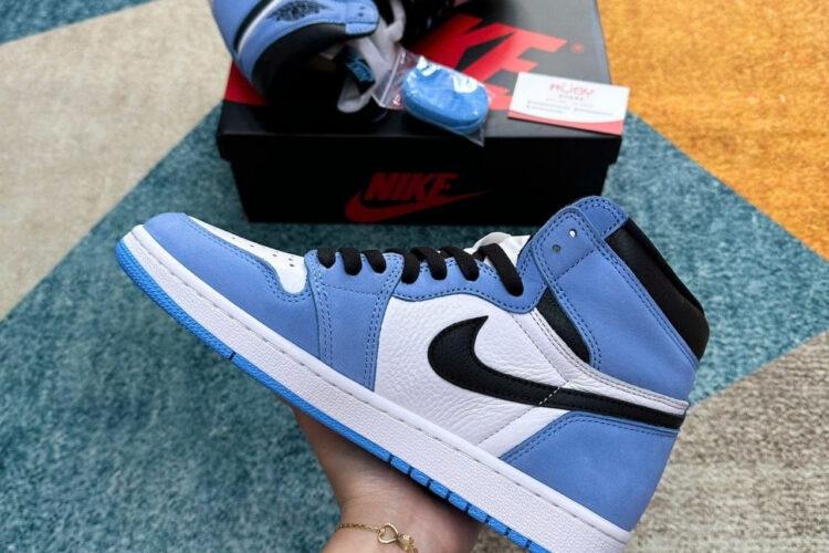 Giày Jordan 1 High University Blue trắng xanh dương
