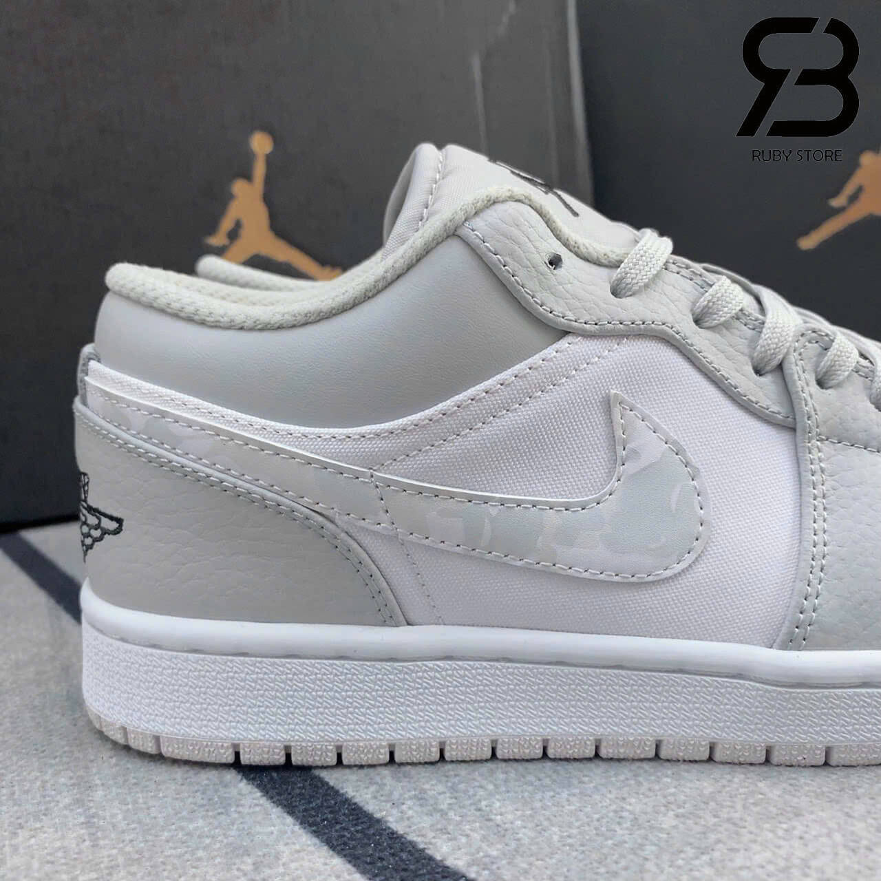 Hình ảnh chi tiết mẫu Jordan Camo cổ thấp Rep 1:1 tại Ruby Store