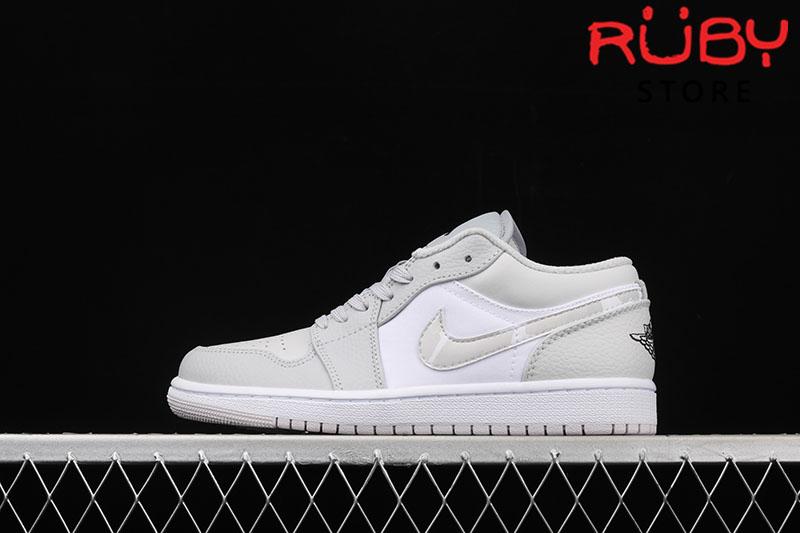 Giày Air Jordan 1 Low White Camo Trắng Xám