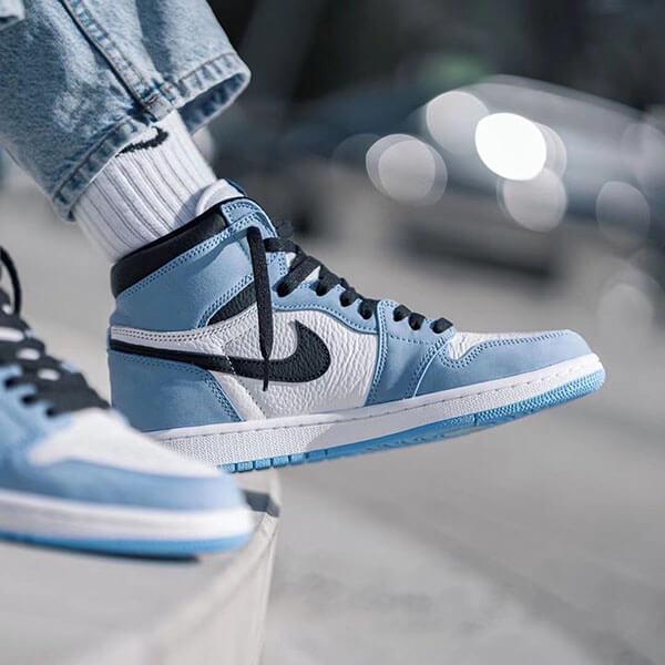 Phối đồ với giày Jordan 1 High University Blue Xanh Trắng