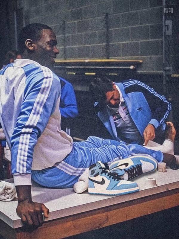 Phối đồ với giày Jordan 1 High University Blue Xanh Trắng