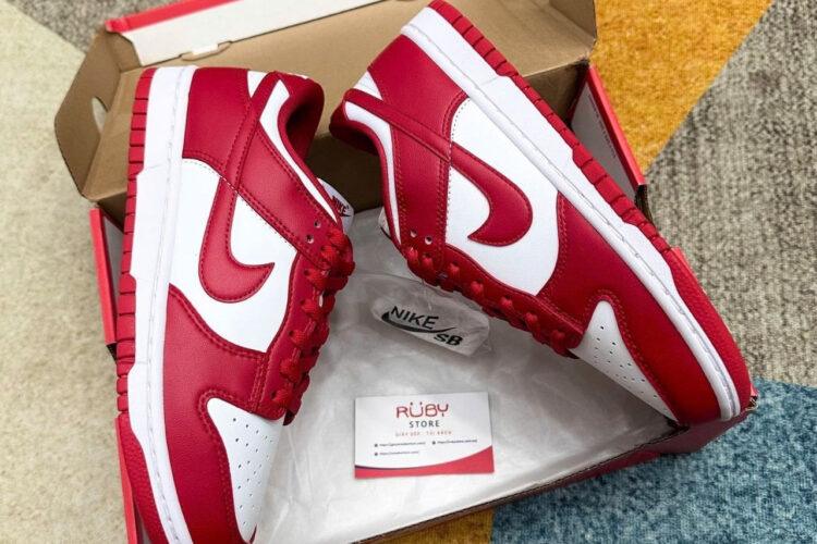 Giày Nike SB Dunk Low University Red Trắng Đỏ