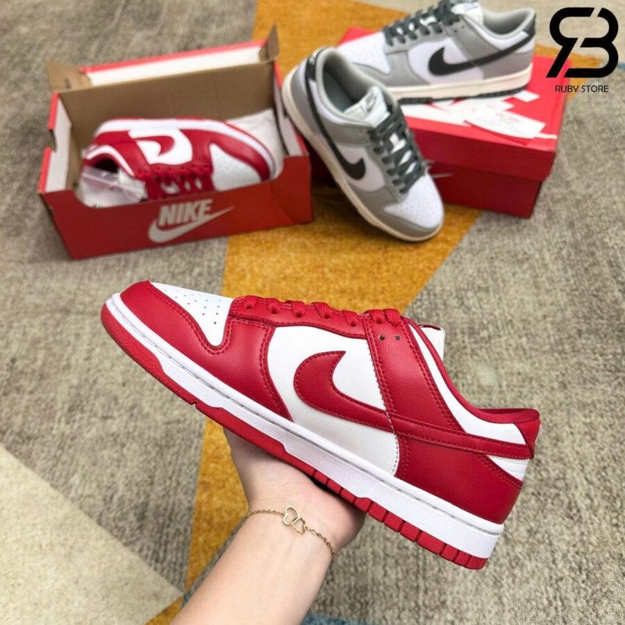 Giày Nike SB Dunk Low University Red Trắng Đỏ