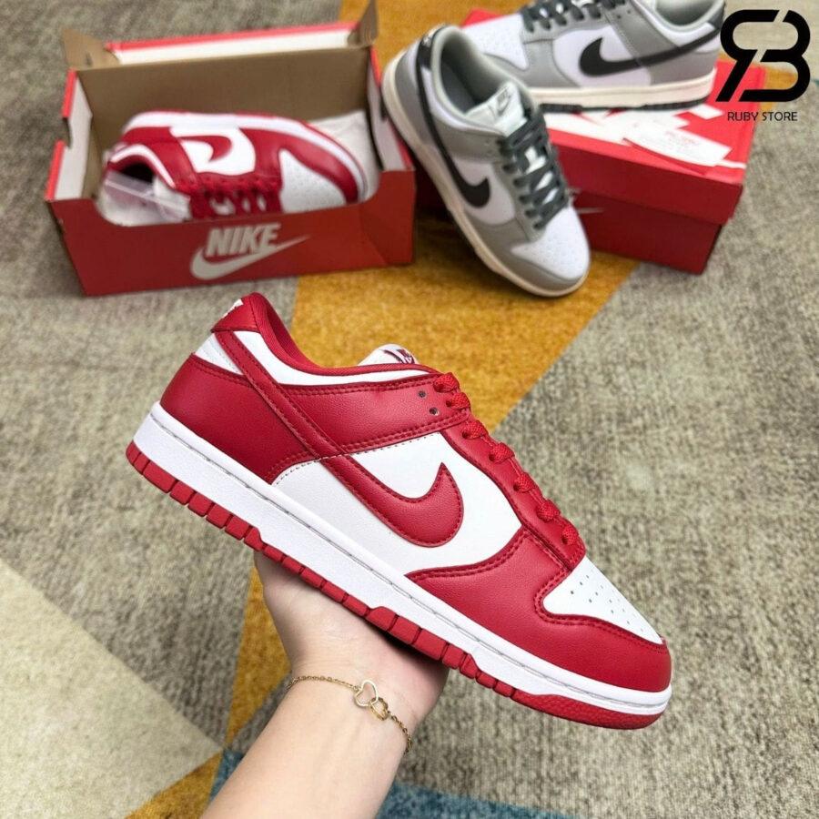 Giày Nike SB Dunk Low University Red Trắng Đỏ