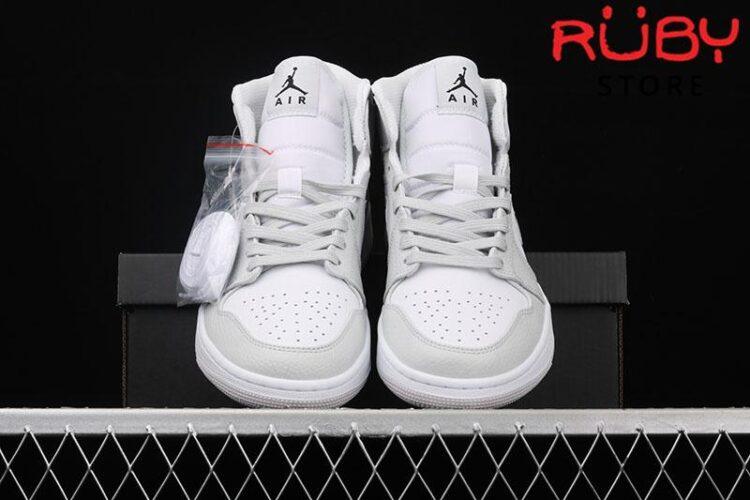 Giày Jordan 1 Mid White Camo Trắng Xám