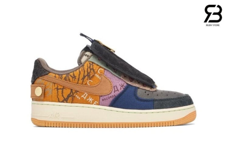 Giày Nike Air Force 1 Low Travis Scott Cactus Jack Nâu Đen