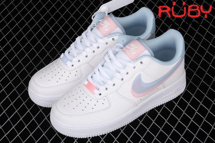 Giày Nike Air Force 1 Armory Blue Pink 2 Swoosh Xanh Hồng