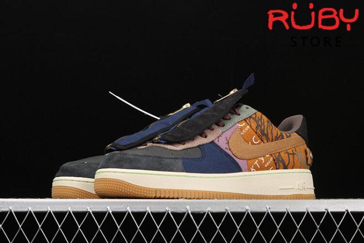 Giày Nike Air Force 1 Low Travis Scott Cactus Jack Nâu Đen