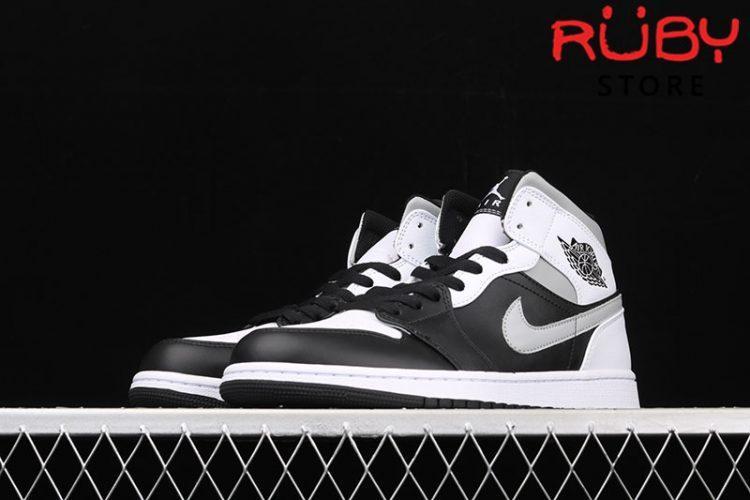 Giày Jordan 1 Mid White Shadow Trắng Xám Đen