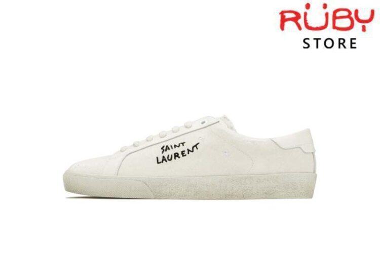 Leather trainers Saint Laurent Silver size 6 US in Leather - 27475128