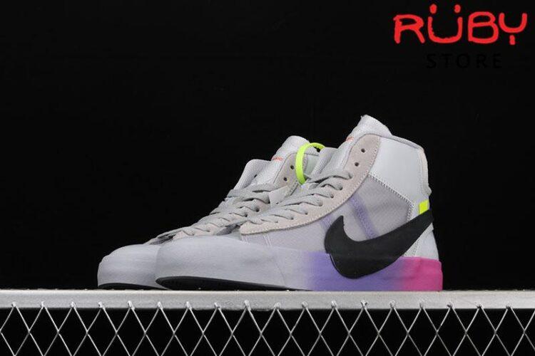 Giày Nike Blazer Mid Off-White Wolf Grey Serena Queen Xám