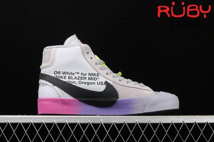 Giày Nike Blazer Mid Off-White Wolf Grey Serena Queen Xám