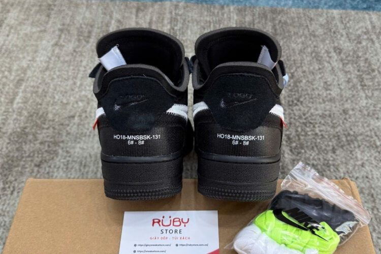 Giày Off-White x Nike Air Force 1 Low Black White đen