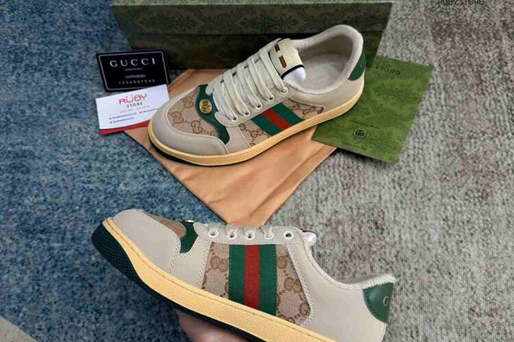 Giày Gucci Screener Butter Leather Siêu Cấp