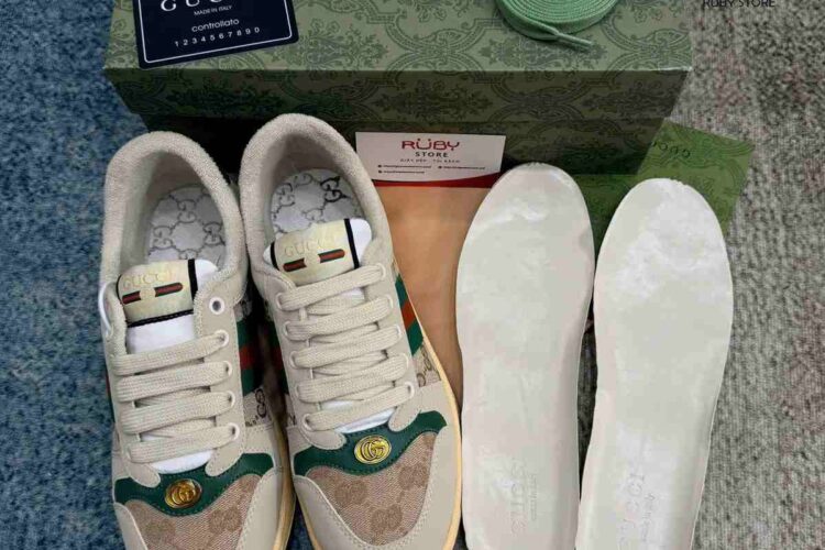 Giày Gucci Screener Butter Leather Siêu Cấp