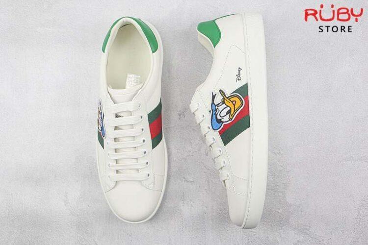 Giày Disney Vịt Donald x Gucci Ace Siêu Cấp (Da Bê - Da Rắn Thật)