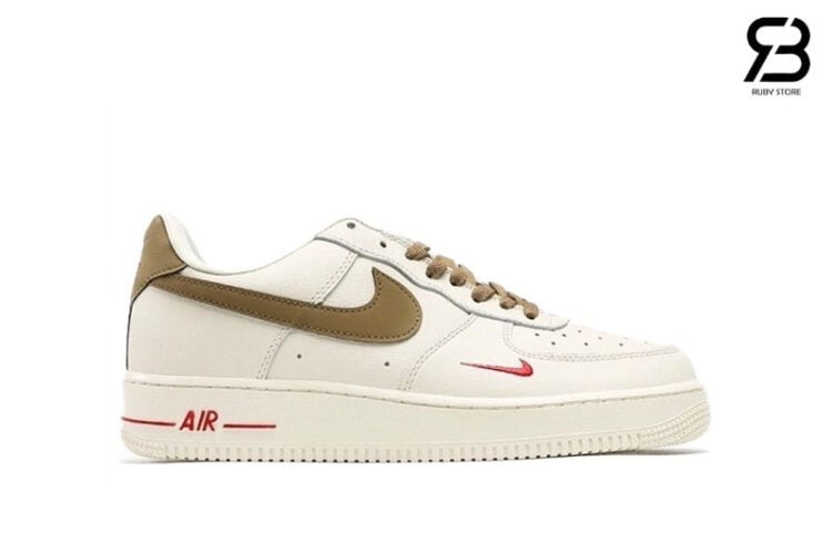 Giày Nike Air Force 1 Low White Brown Vệt Nâu Rep 1 1 Ruby Store