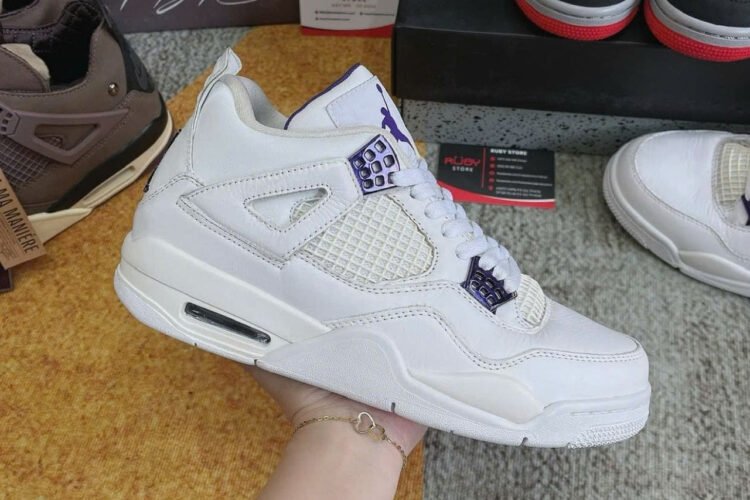 Giày Air Jordan 4 Metallic Purple Trắng Tím