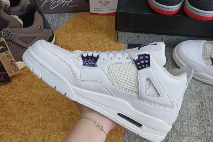 Giày Air Jordan 4 Metallic Purple Trắng Tím