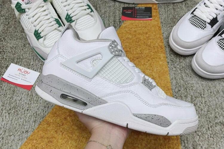 Giày Air Jordan 4 White Oreo (2021) Trắng Xám