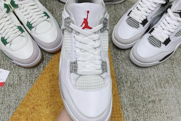 Giày Air Jordan 4 White Oreo (2021) Trắng Xám