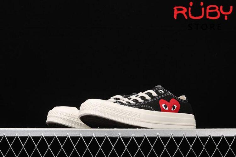 Giày Converse Comme Des Garcons Trái Tim Đen Cổ Thấp