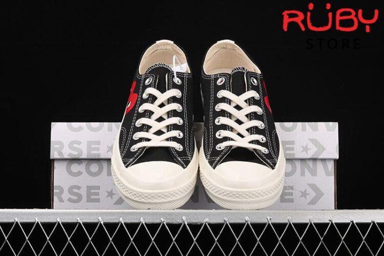 Giày Converse Comme Des Garcons Trái Tim Đen Cổ Thấp