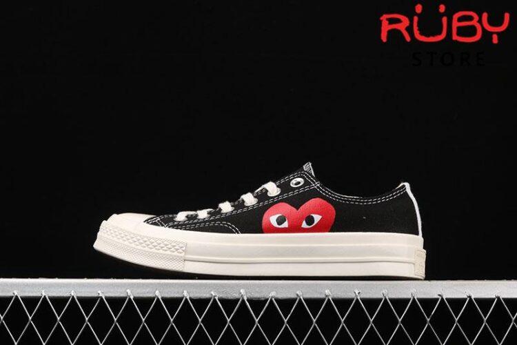 Giày Converse Comme Des Garcons Trái Tim Đen Cổ Thấp