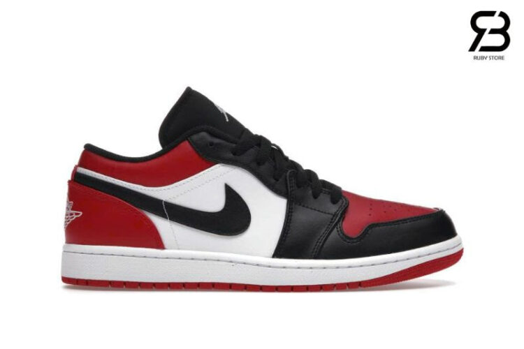Giày Air Jordan 1 Low Bred Toe Đỏ Đen