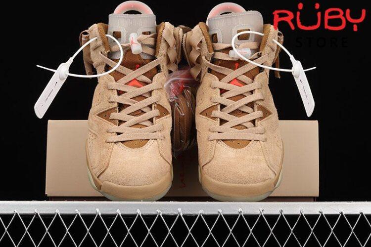 Giày Jordan 6 Retro Travis Scott British Khaki Nâu