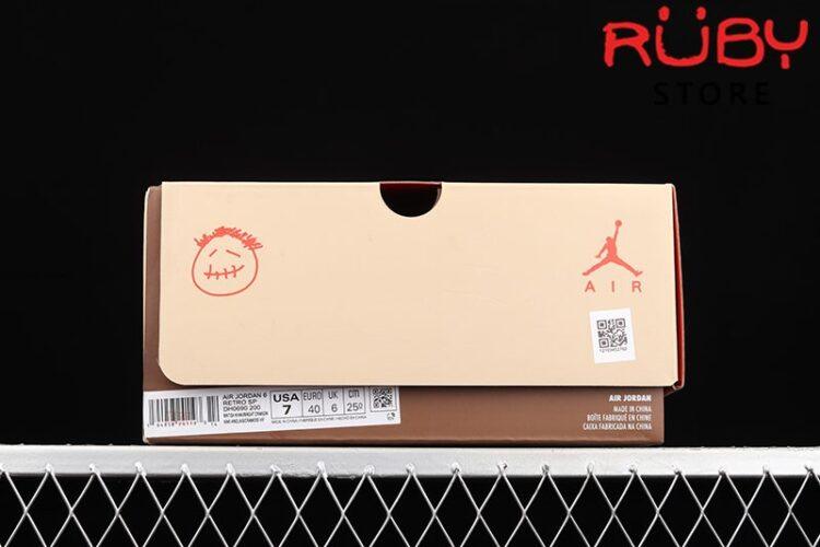 Giày Jordan 6 Retro Travis Scott British Khaki Nâu