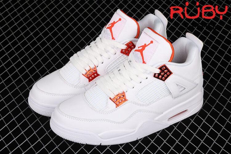 Giày Air Jordan 4 Metallic Orange Trắng Cam