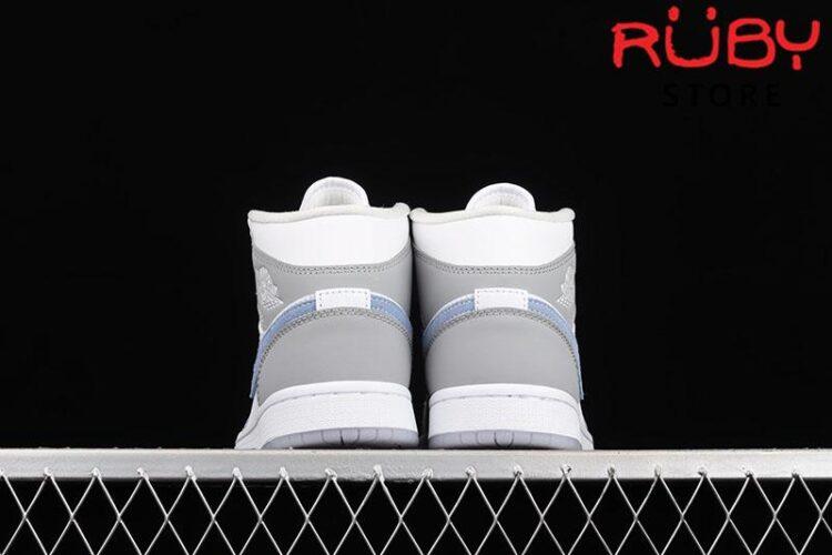 Giày Nike Jordan 1 Mid Wolf Grey Aluminum Xám Xanh