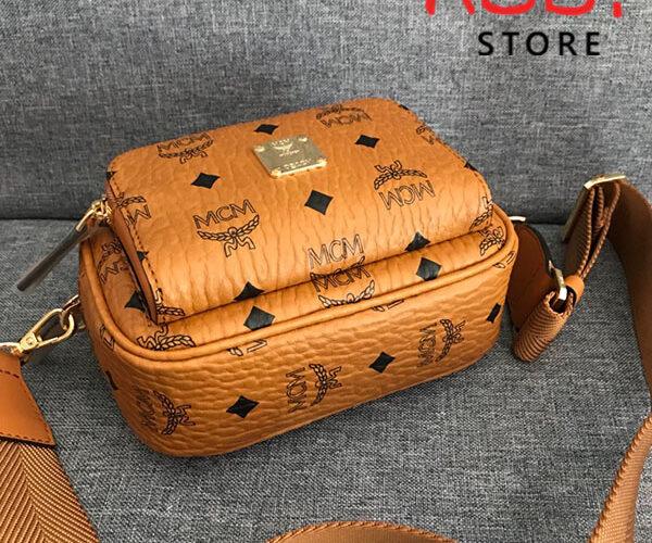 Túi Đeo Chéo MCM Klassik Crossbody in Visetos Nâu Siêu Cấp - 18cm