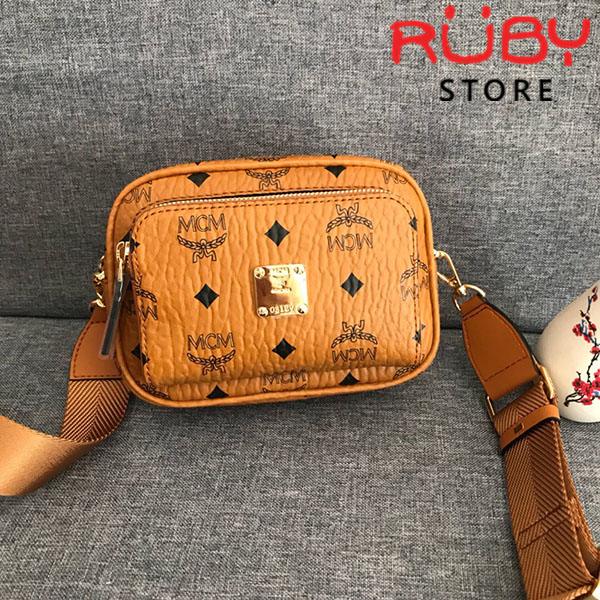 Túi Đeo Chéo MCM Klassik Crossbody in Visetos Nâu Siêu Cấp - 18cm