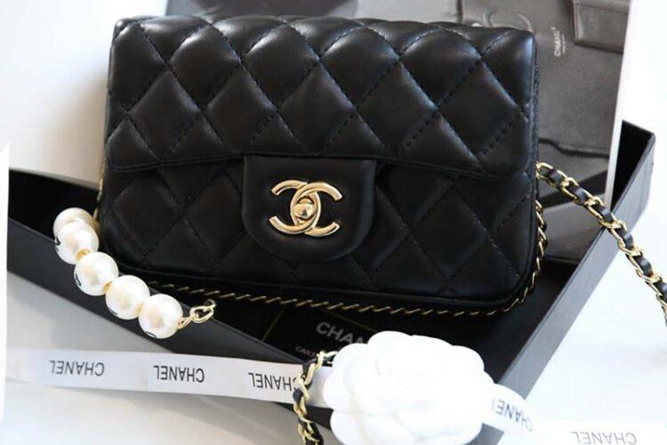 Túi Chanel Classic With Pearl Màu Đen Cao Cấp