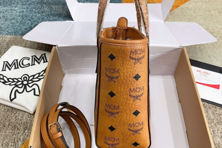 Túi Mini Aren Shopper in Visetos Nâu Rep 11 - 18cm
