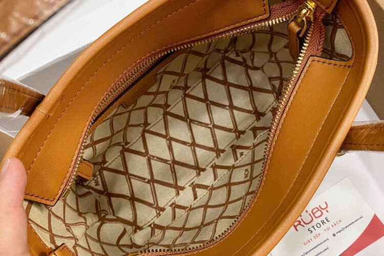 Túi Mini Aren Shopper in Visetos Nâu Rep 11 - 18cm