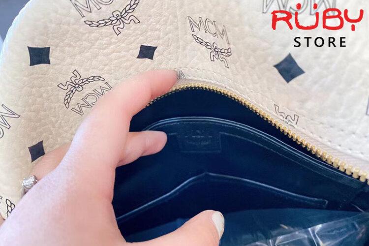 Ba Lô MCM Stark Side Studs Backpack in Visetos Màu Kem