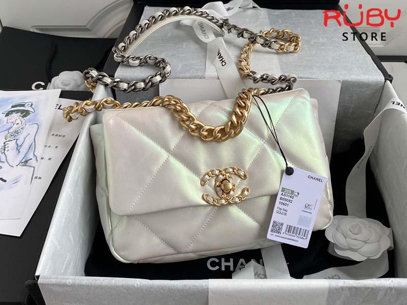 Túi Chanel 19 Flap Bag màu trắng cao cấp rep 1:1 | Ruby Store